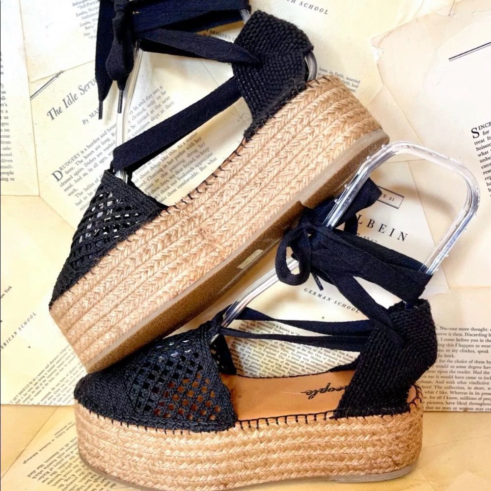 Free People Sandal Platform Espadrille Crochet